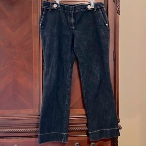 Dressy wide leg jeans with stitching detail.